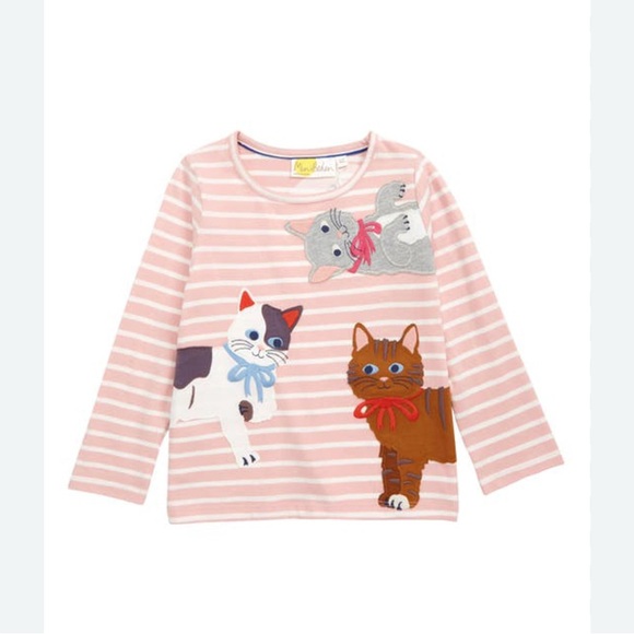 Sz11-12 Mini Boden Appliqué Cats Jersey Tunic/T-shirt - Picture 9 of 9